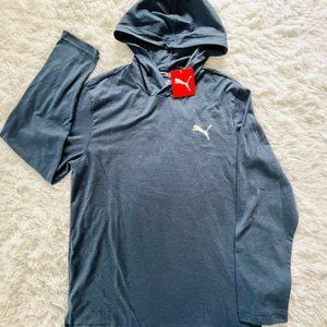 NWT Small Mens Blue Puma Thin Hoodie